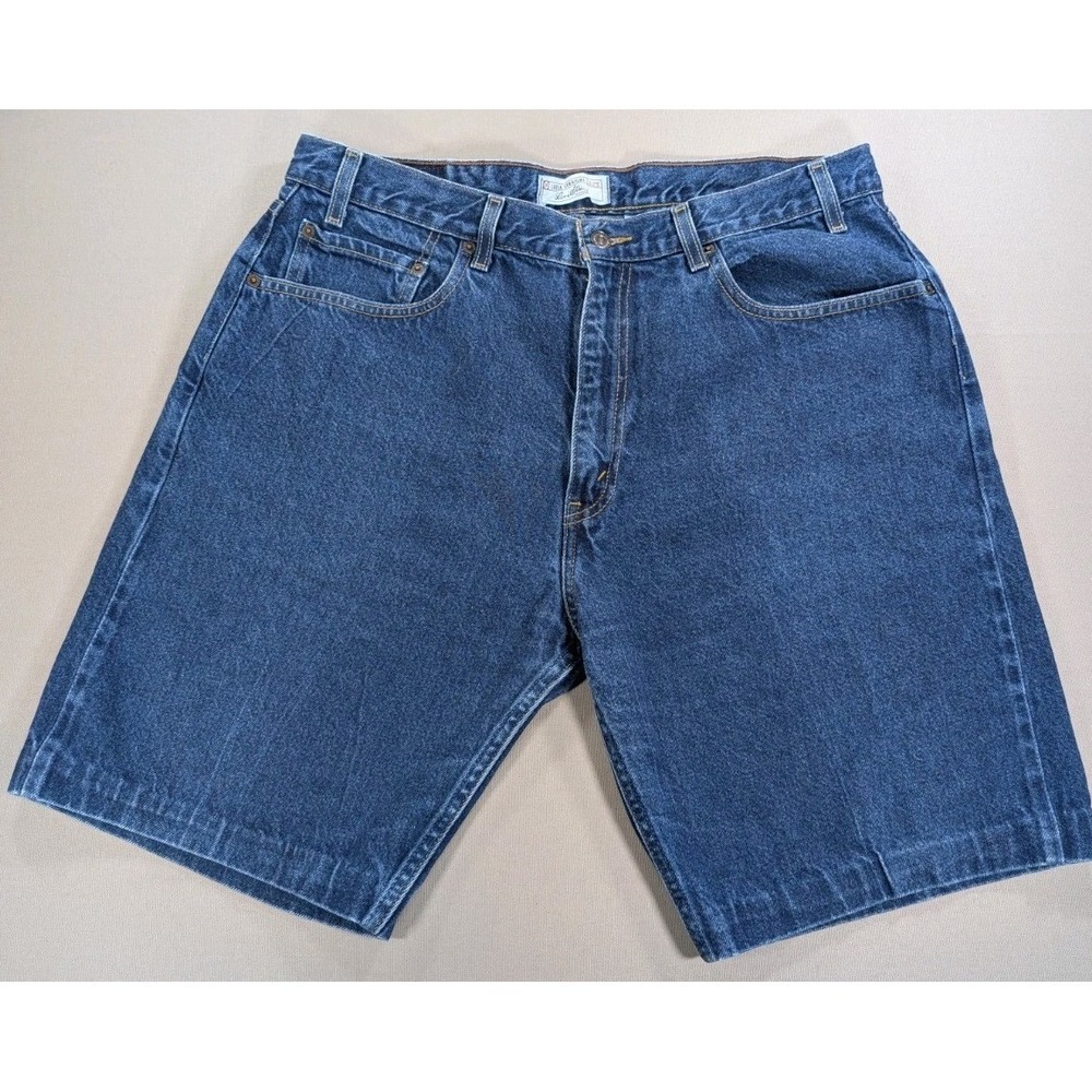 Levi Strauss Shorts Men's 38 Signature Denim Loose Straight Blue Jean Cotton
